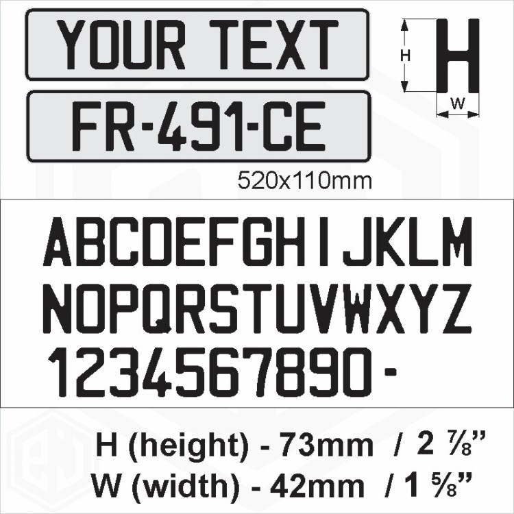 Novelty France French Text Font Number Plate Pressed Metal Custom Show 3D Plaque