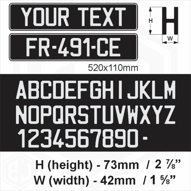 Novelty France French Text Font Number Plate Pressed Metal Custom Show 3D Plaque