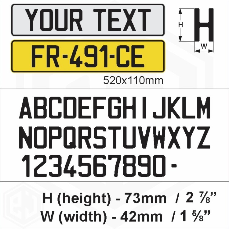 Novelty France French Text Font Number Plate Pressed Metal Custom Show 3D Plaque