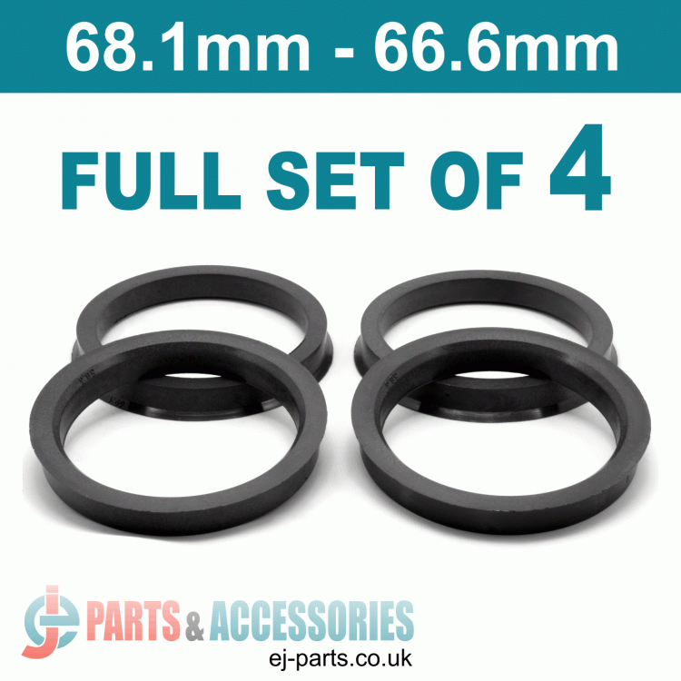 Spigot Rings / 68.1mm - 66.6mm FULL SET OF (4) FOUR RINGS