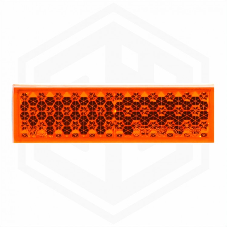 Amber Orange 65mm x 19mm Rectangular Stick On Self Adhesive Car Trailer Caravan Side Reflector