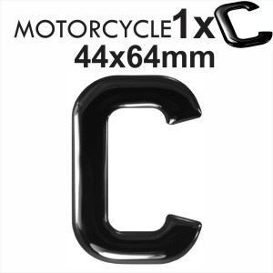 3D Gel Black MOTORCYCLE Bike number plate Domed Resin Making Character C UK REG