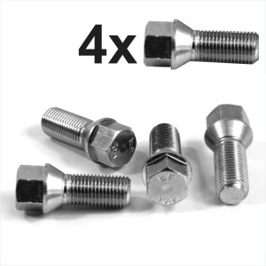 M14 x 1.5 28mm thread 17mm Hex alloy wheel bolts taper seat M14x1.5 Zinc