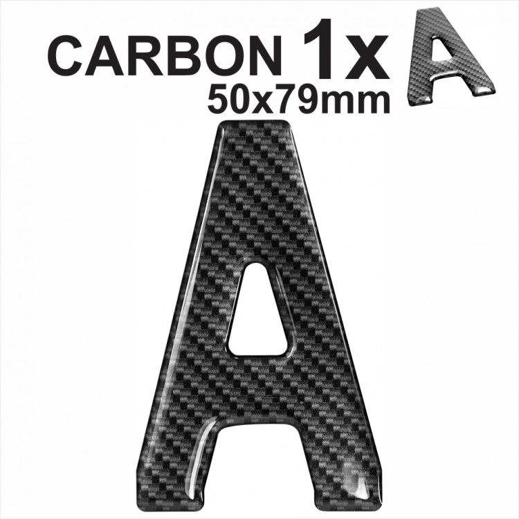 CARBON Letter A 3d gel number plates Domed Resin Making DIY Registration UK REG