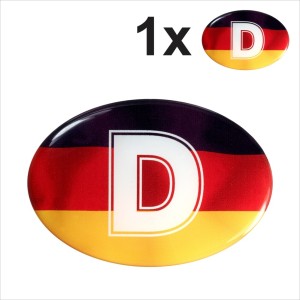 1x D Germany Deutschland flag OVAL CAR 3D Domed STICKER Resin Decal Badge 80x55