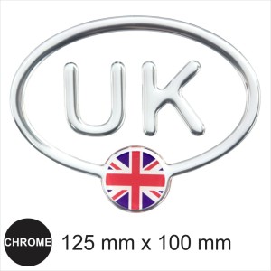 UK Oval Mirror Chrome Effect Dome Sticker UK Union Flag 3D Gel Resin Decal Car