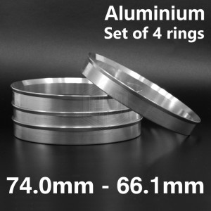 Aluminium Spigot Rings / 74.0mm - 66.1mm FULL SET OF (4) FOUR RINGS