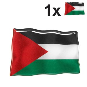 1x Palestine Flag Palestinian Gaza 3D Domed Gel STICKER Resin Decal Badge 75mm