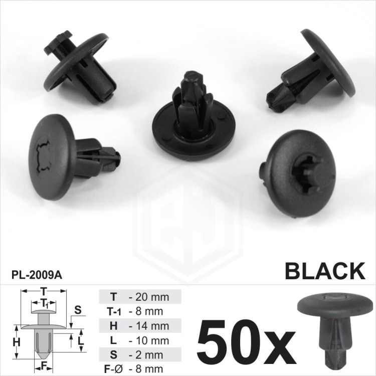 8mm Trim Clips Wheel Arch Lining Splash Guards Fits Peugeot 307 607 807