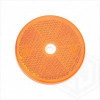Amber Orange 60mm Round Screw On Car Trailer Caravan Side Reflector with Mounting Hole
