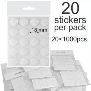 18 mm 3/4" Clear Dome Transparent Stickers Round Domed Gel Resin Self Adhesive