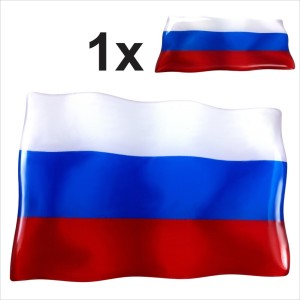1x RUS Russia Russian Flag Россия Square 3D Domed Gel STICKER Resin Decal Badge