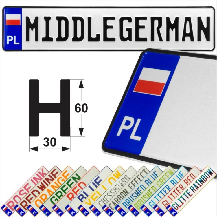 PL Polish Flag of Poland Pressed Metal Number Plates Replica Show Trucker Name