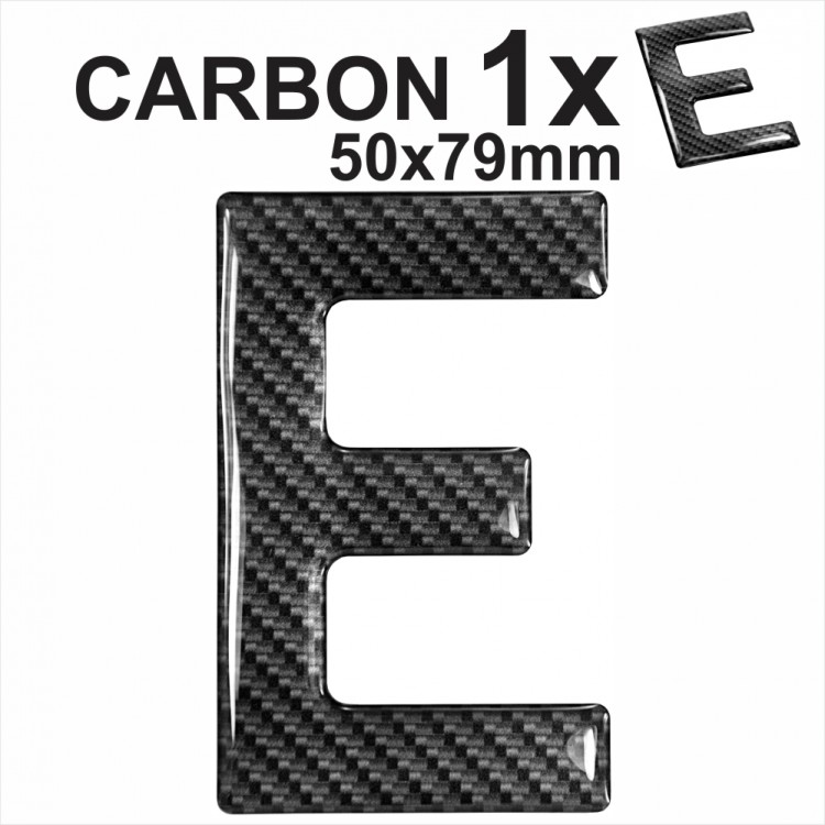 CARBON Letter E 3d gel number plates Domed Resin Making DIY Registration UK REG