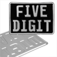 3 row 6.5x6.5 novelty black and silver Kids car motorcycle pressed number plate 