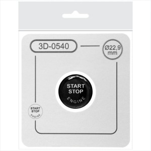 22.9mm Black Engine Start Stop Push Button Cap Cover 3D Domed Gel Sticker Repair