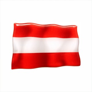 1x Flag of Austria Österreich 3D Domed Gel STICKER Resin Decal Badge 75 x 50mm