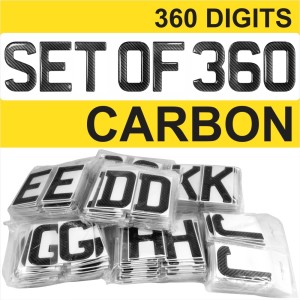 3d Gel CARBON Number Plates Domed Resin Making REG DIGITS Starter Set Kit x360