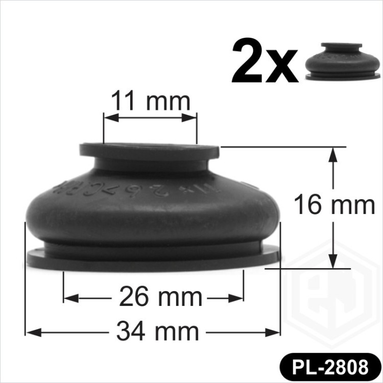 2 x Universal Rubber 11/26/15mm suspension arm ball joint dust cover boots track