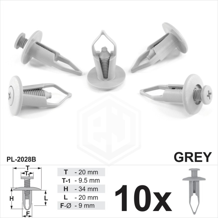 9mm Grey Clips Bumper Cover Trim Panel Moulding Plastic fits Toyota Lexus