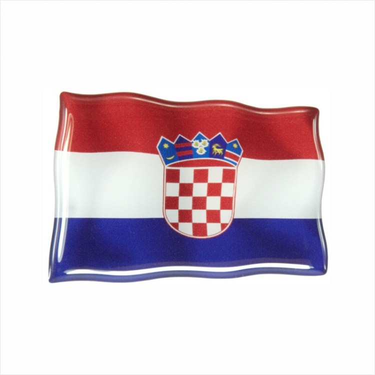 1x Flag of Croatia Hrvatska 3D Domed Gel STICKER Resin Decal Badge 75 x 50mm
