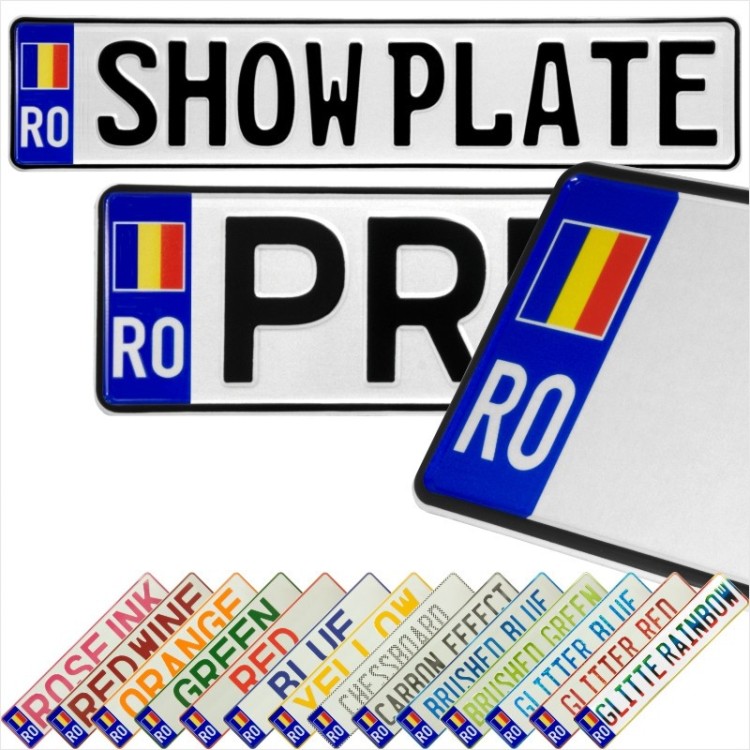 RO Romanian flag Pressed Metal Number Plates Replica 3D Show Custom Trucker Name