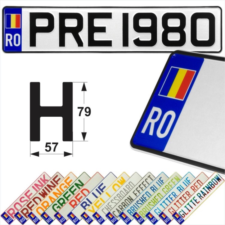 RO Romanian flag Pressed Metal Number Plates Replica 3D Show Custom Trucker Name