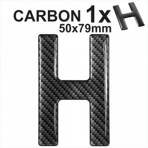 CARBON Letter H 3d gel number plates Domed Resin Making DIY Registration UK REG