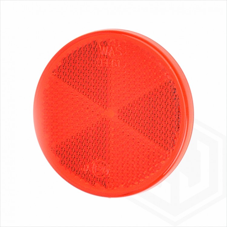 Red 60mm Round Stick On Self Adhesive Car Trailer Caravan Rear Reflector