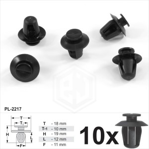 Black Trim Clips for Exterior Door Moulding Bumpstrips Trims Fits Citroen