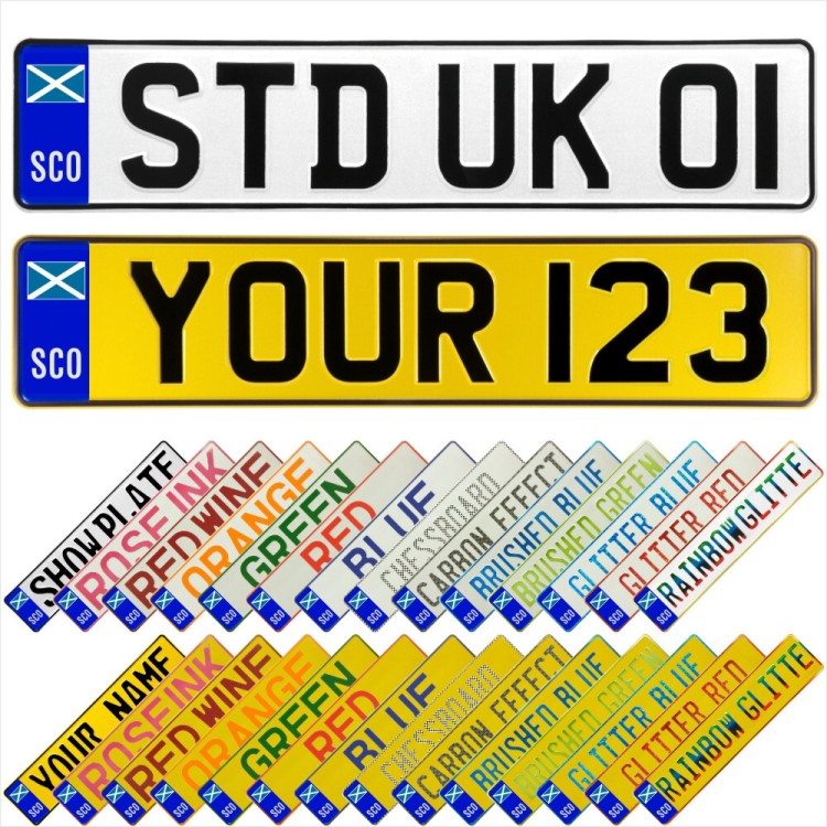 SCO Scotland Badge Pressed Metal Number Plates Replica Custom Show Trucker Name