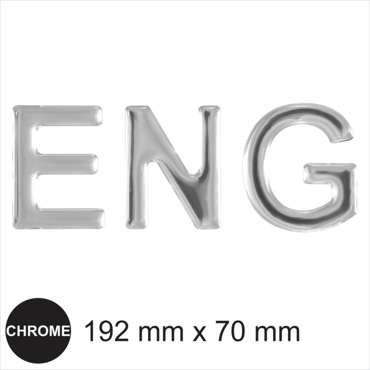 ENG Letters badge emblem Sticker Mirror Chrome Effect Dome Car Van 3D Gel Resin