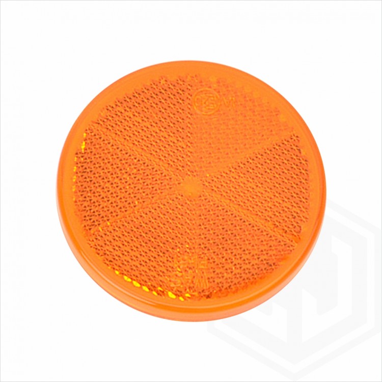 Amber Orange 60mm Round Stick On Self Adhesive Car Trailer Caravan Side Reflector