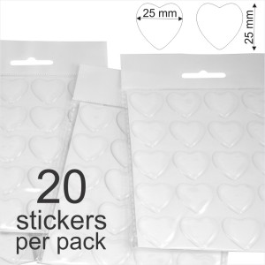 25mm 1" Heart Clear Stickers Domes Gel 3D Resin Epoxy tiles Jewelry Craft Making
