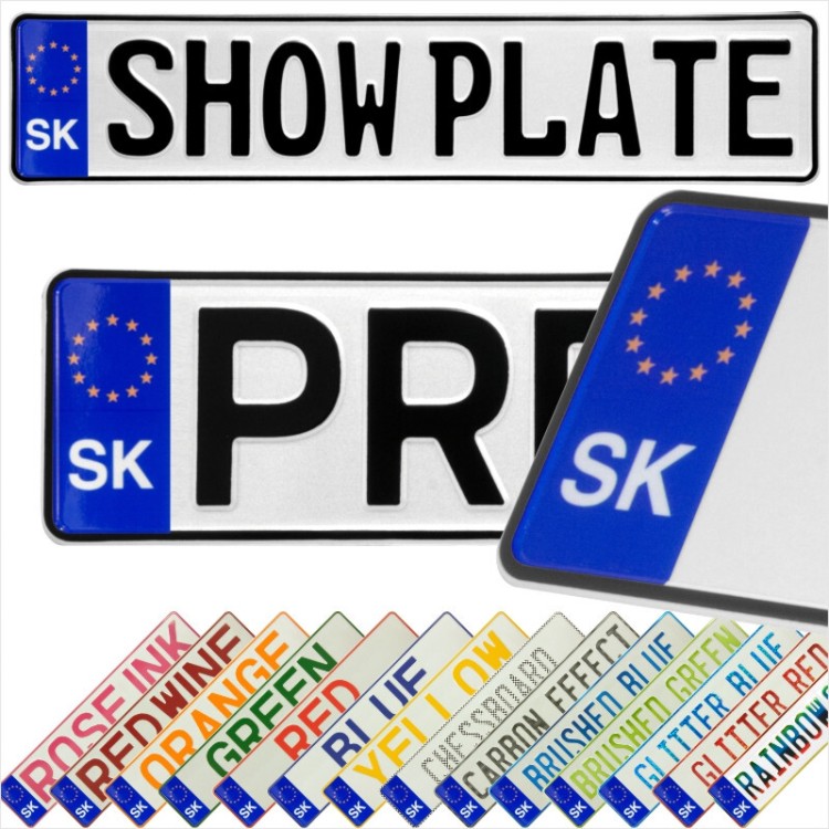 Slovakia SK Badge Slovenska Pressed Metal Number Plate Replica Show Trucker Name