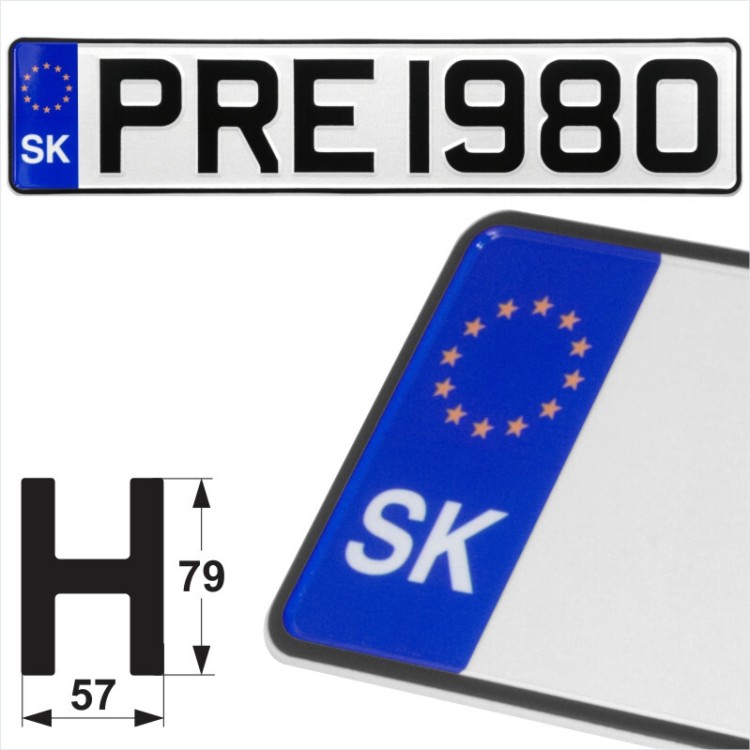 Slovakia SK Badge Slovenska Pressed Metal Number Plate Replica Show Trucker Name