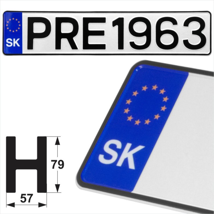 Slovakia SK Badge Slovenska Pressed Metal Number Plate Replica Show Trucker Name
