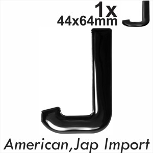 3D Gel Gloss Black Motorcycle number plate Domed Resin Making Letter J GB REG