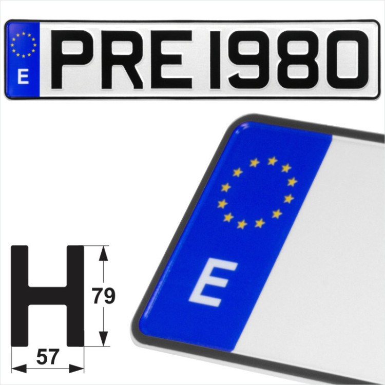 Spain E Euro Badge Espana Pressed Metal Number Plates Replica Show Trucker Name