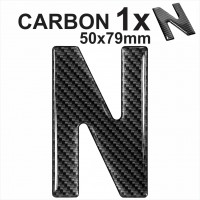 CARBON Letter N 3d gel number plates Domed Resin Making DIY Registration UK REG