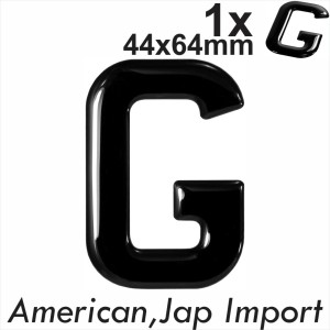 3D Gel Gloss Black Motorcycle number plates Domed Resin Making Letter G GB REG
