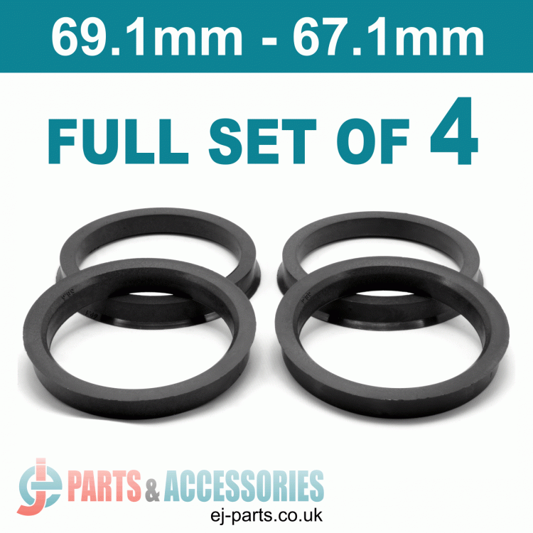 Spigot Rings / 69.1mm - 67.1mm FULL SET OF (4) FOUR RINGS