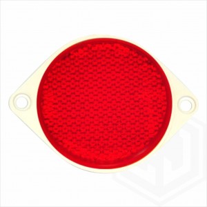 Red 85mm Round Screw On Car Trailer Caravan Rear Reflector with Mounting Holes