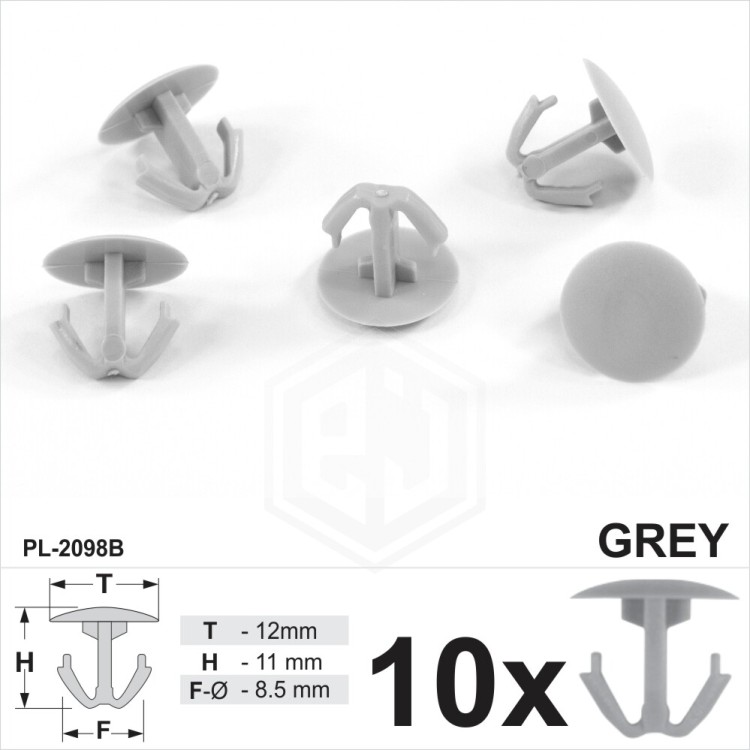 Grey Weatherstrip Clips Bonnet Rubber Trim Seal Edge Strip Fits Honda Civic