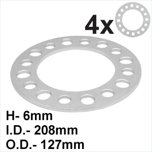 4x 6MM ALLOY WHEEL SPACERS SHIMS UNIVERSAL for 8 Lug Bolt 8x165,1mm 8x170mm 6.5