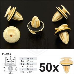 50x Yellow Seal Panel Door Card Trim Clips Fit Mitsubushi Honda Suzuki Mazda GM
