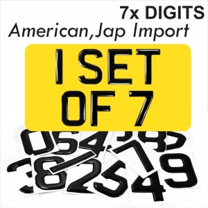 3d Gel MOTORCYCLE Bike Number Plate Domed Resin Making REG DIGITS PACK SET OF 7x