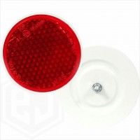 Red 85mm Round Car Trailer Caravan Rear Reflector with Rear Bolt Attachment