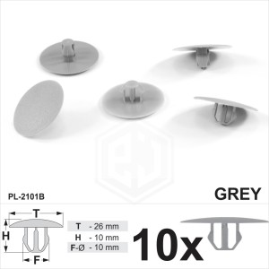 Bonnet Hood Sound Trim Insulation Fixing Clips Grey Plastic Fits Mitsubishi