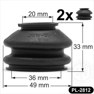 Ball Joint Dust Cover Large 2 x 20/36mm Rubber Universal boots track rod end Car
